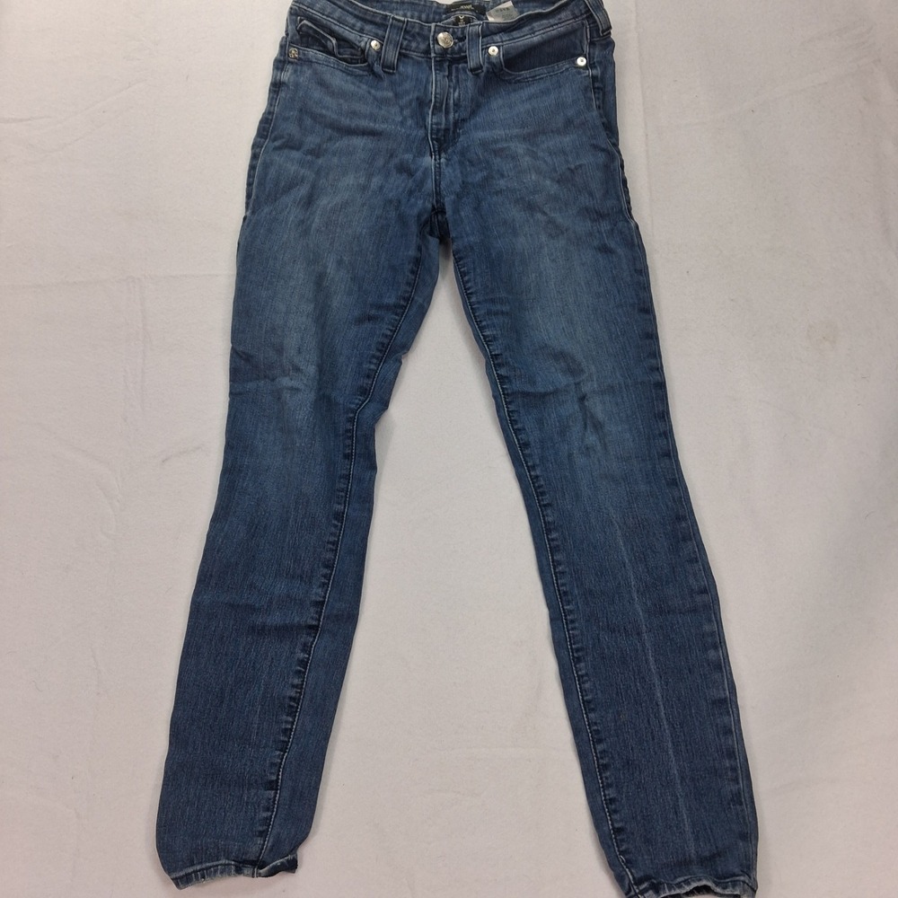 True Religion Jeans Womens 30 Jennie Mid Rise Super Skinny Blue Stretch EUC